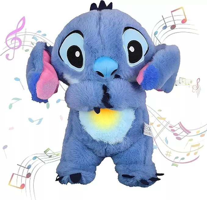 Stitch Angel Breathing Musical Light Up Soothing Doll Sleep Toys Anxiety Relief Soft Plush Toy Gift