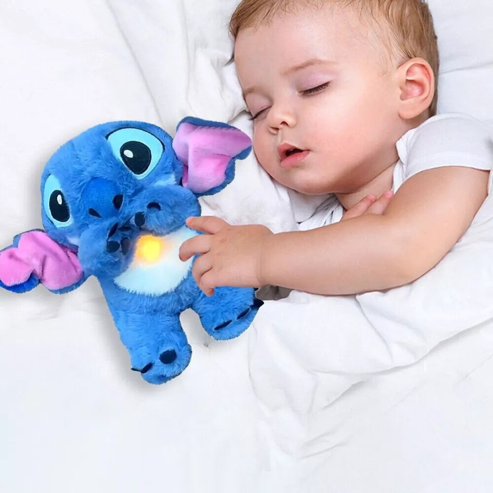 Stitch Angel Breathing Musical Light Up Soothing Doll Sleep Toys Anxiety Relief Soft Plush Toy Gift