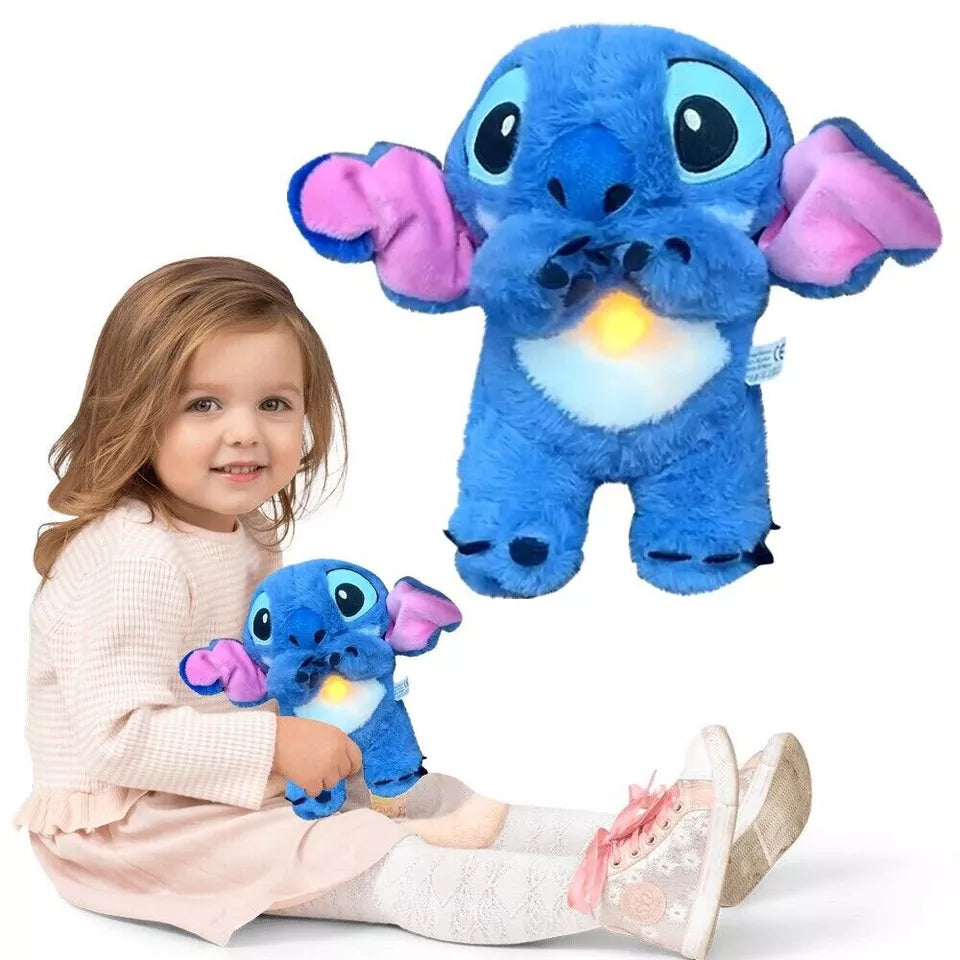 Stitch Angel Breathing Musical Light Up Soothing Doll Sleep Toys Anxiety Relief Soft Plush Toy Gift