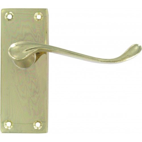 4" Vic Scroll Latch Handle Brassed