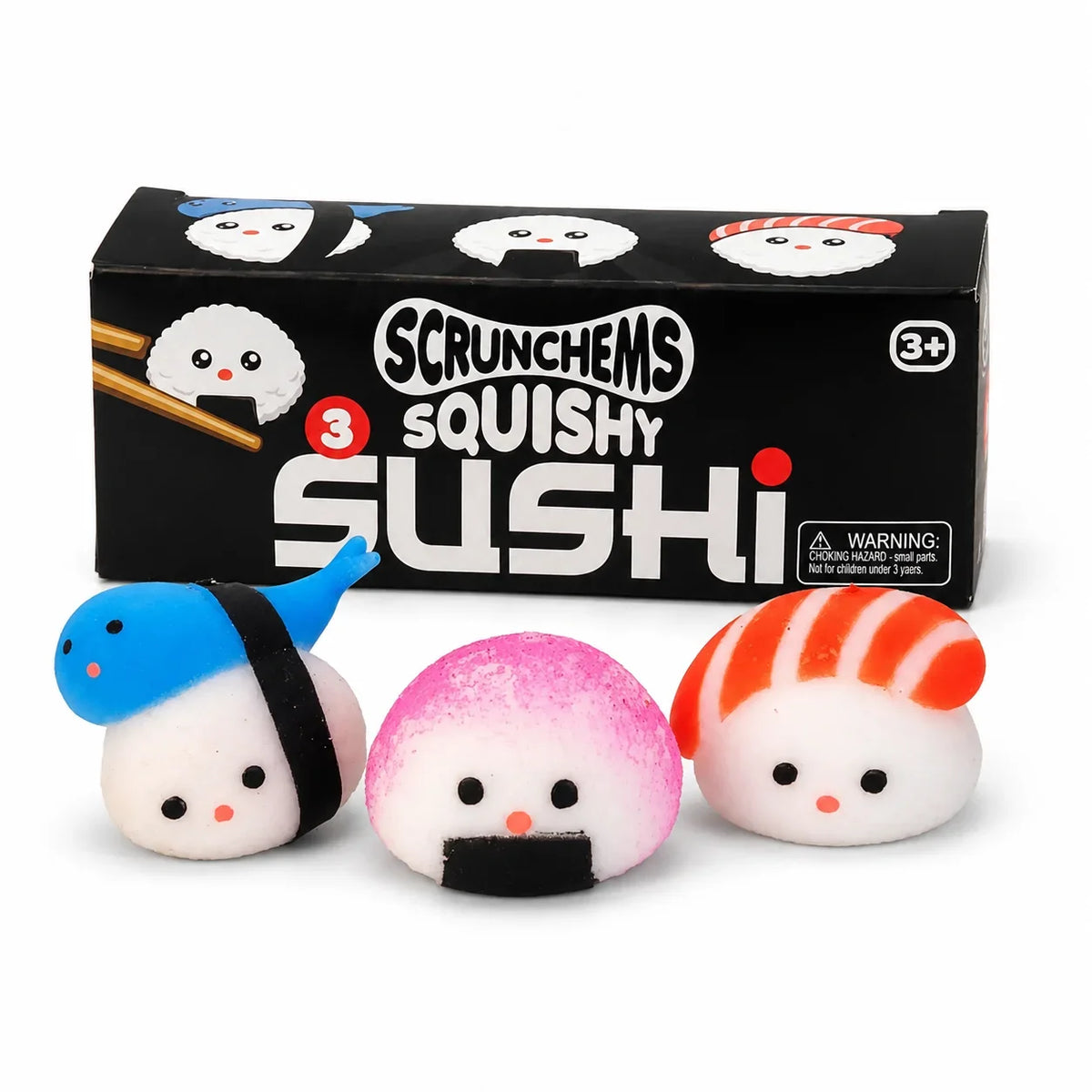 Scrunchems Squishy Sushi 3 Pack - Fidget Sensory ASMR Squish Toy