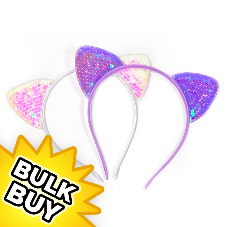 Pretty Sequin Ears Headbands x 12 ( BULK BUY )