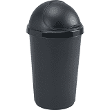 50 Litre Bullet Bin Silver/Black 182238/RB50 A