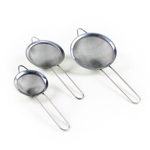 Stainless Steel Fine Mesh Strainer Sieve Set of 3 Assorted Sizes 1049 A
