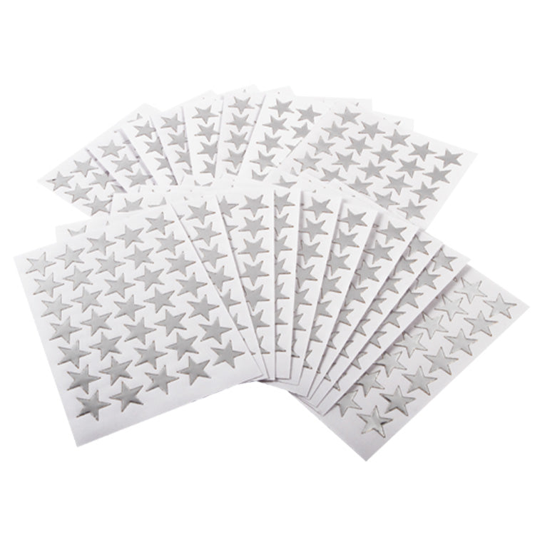 Silver Stars Sticker Sheets x 10 ( 350 Stars )