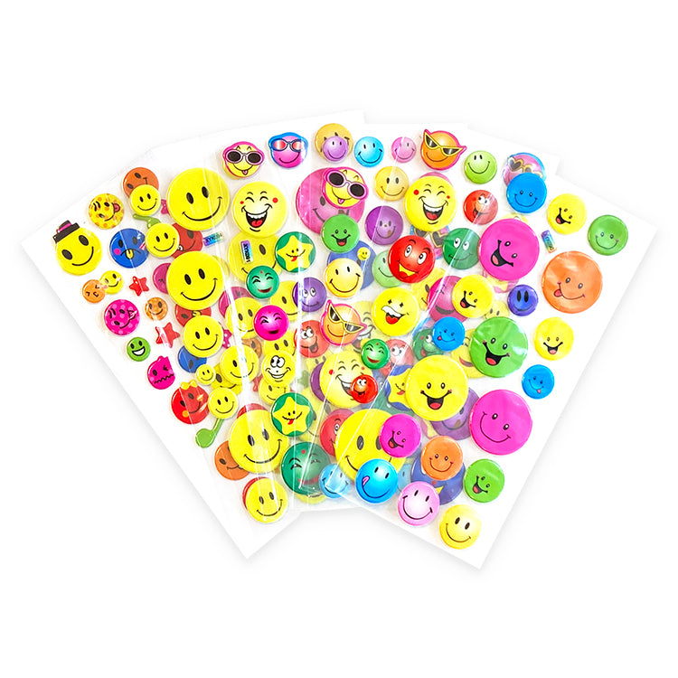 Smiley Puffy Sticker Sheets x 6