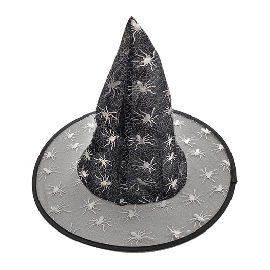 Childs Witch Hat Spider Design Black