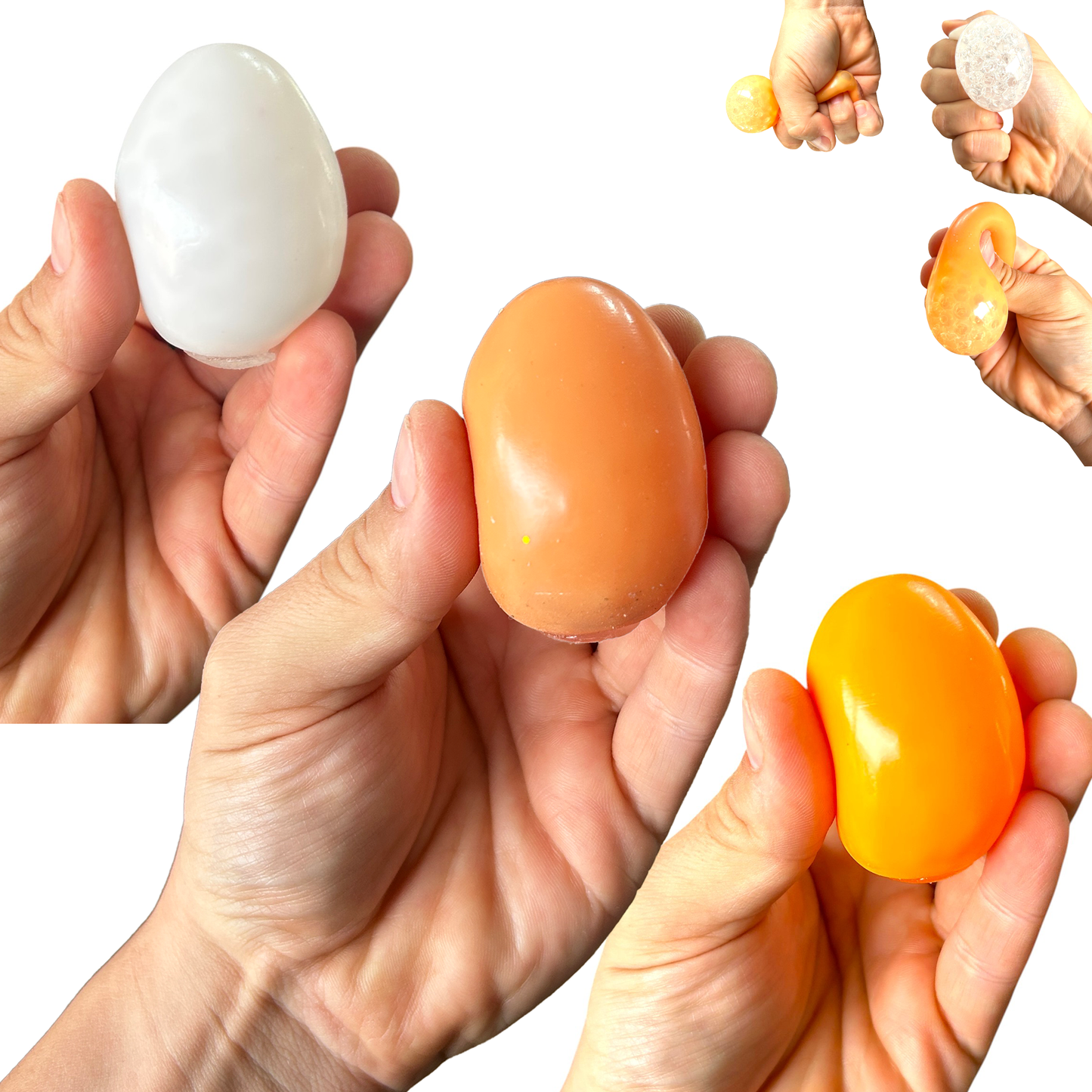 Squishy Egg Orbeez Filled Squish Eggs Fidget Sensory Toy - 3 Colours Available