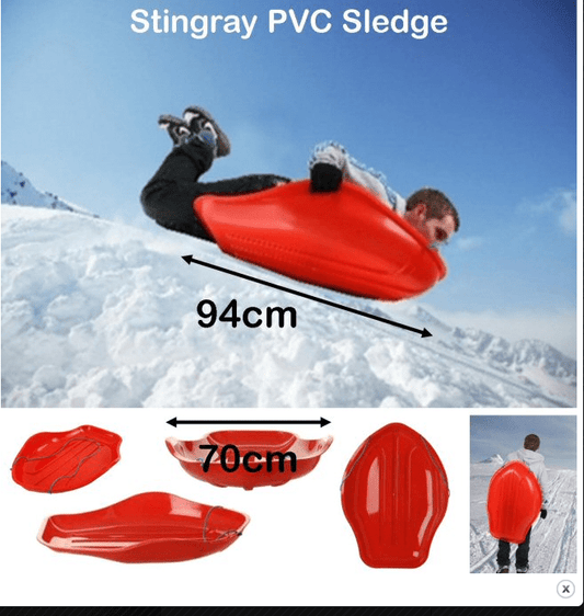 Plastic PVC Stingray Snow Sledge Sleigh 94 x 70 cm Red SBR A W20