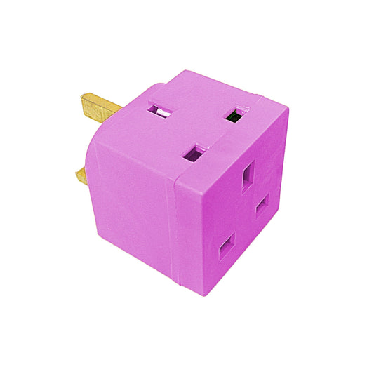 Status 2 Way Non Fused Adaptor African Violet In Colour CDU Home Diy 8100