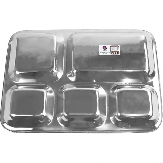 Stainless Steel 5 Compartment Dinner Lunch Tray 34 x 26cm ST14083