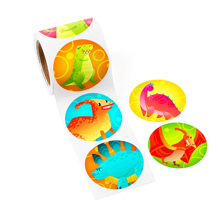 Dinosaur 120 Stickers Roll x 6 ( BULK BUY )