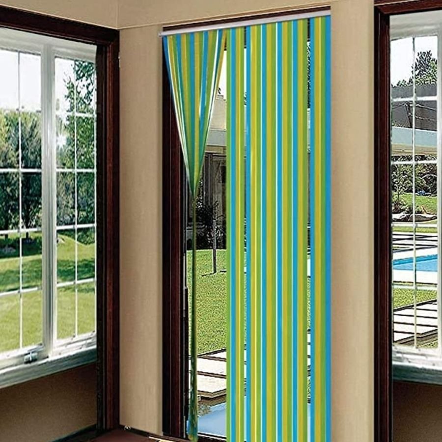 90 x 200cm Multi Coloured Buzz Strip Blinds For Doors