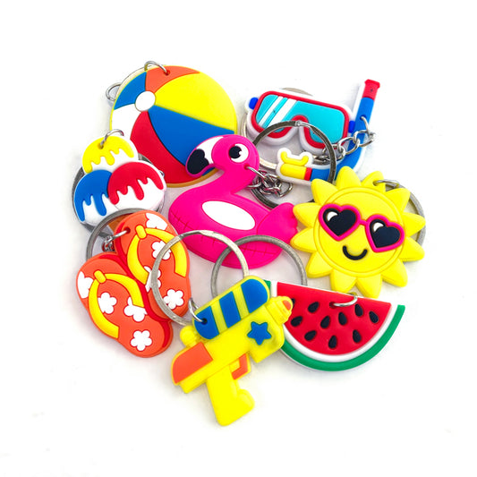 Summer Chunky 3D Keyrings x 6