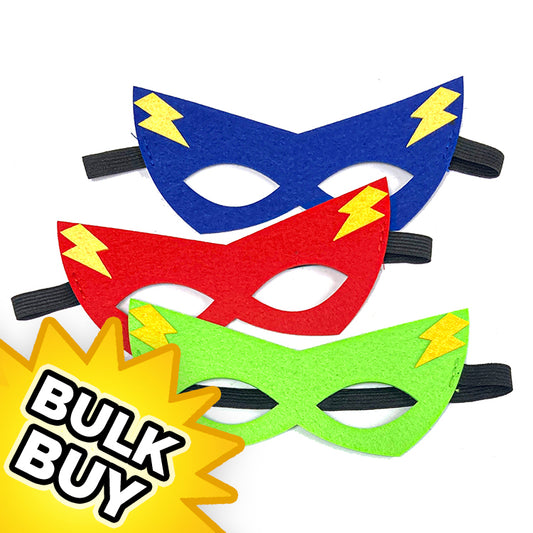 Super Hero Felt Masks x 24 ( BULK BUY )