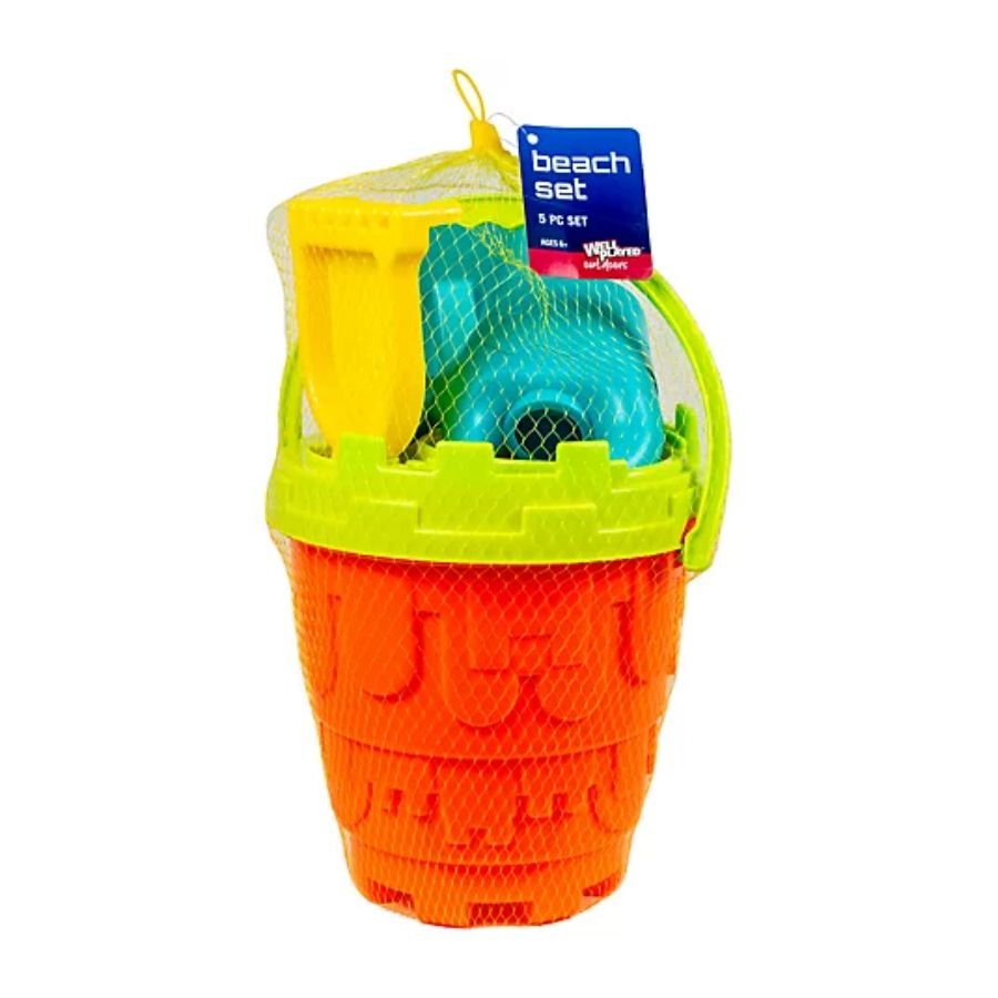 Beach Bucket Set 6 Pieces Sand Castle Set for Outdoors