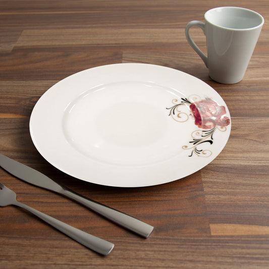 Ceramic Dinner Plate Red Rose 26.5cm 10032