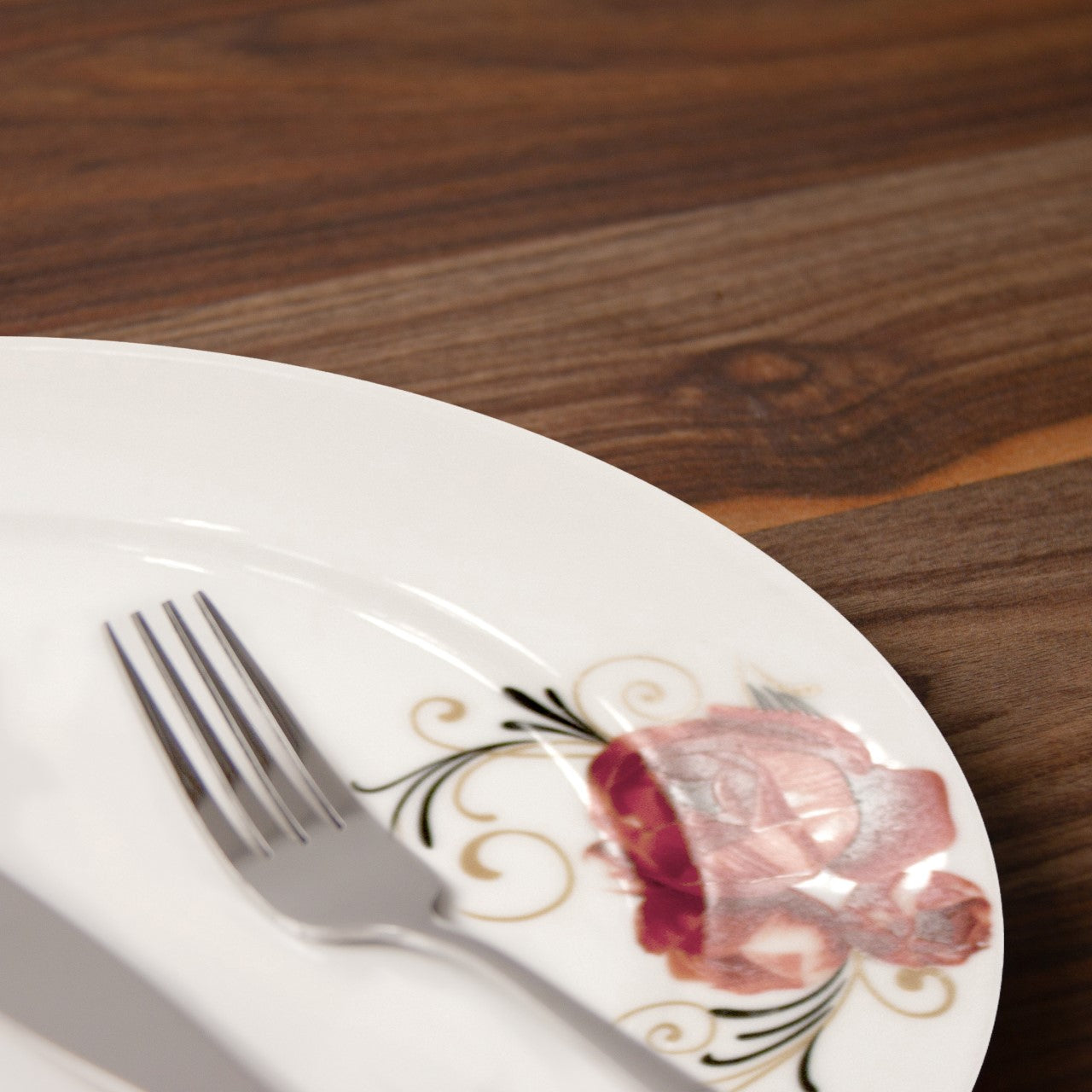 Ceramic Dinner Plate Red Rose 26.5cm 10032