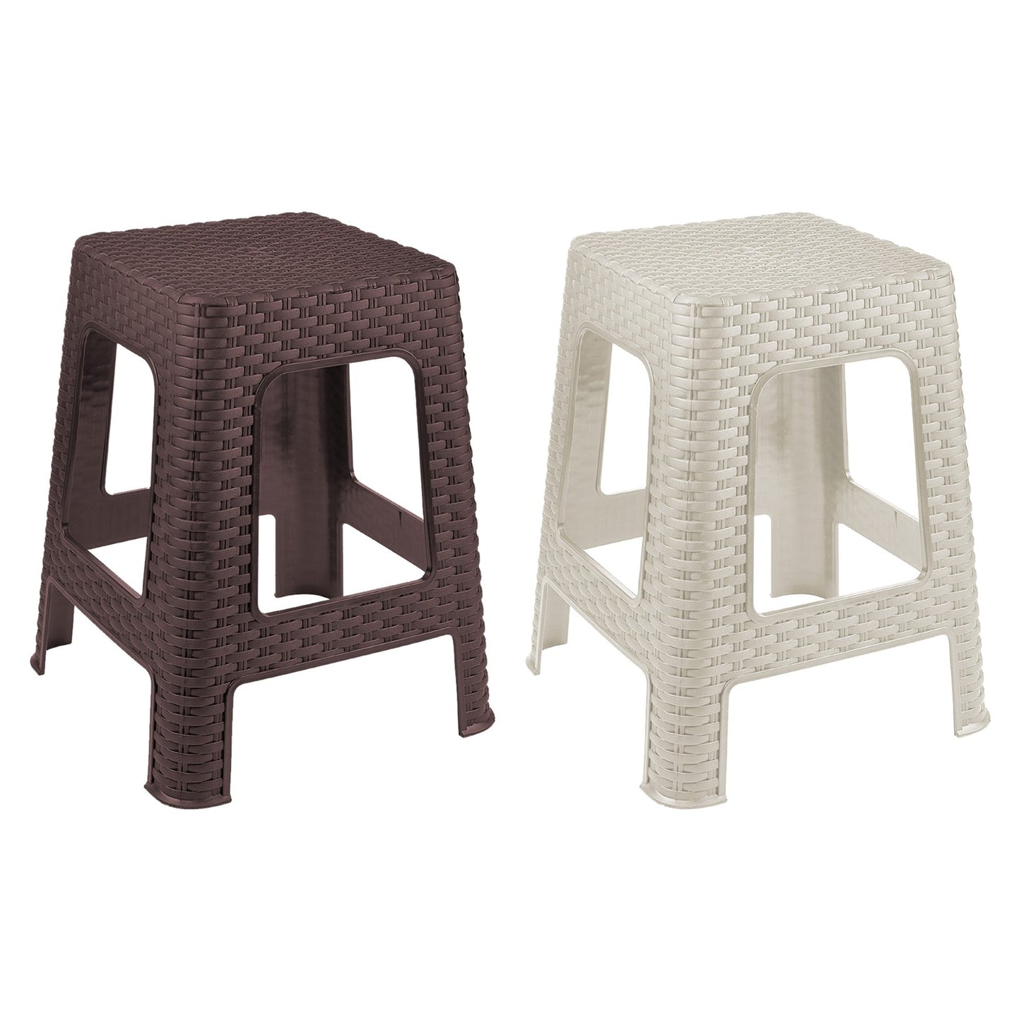 Tuffex Plastic Rattan Stool 28 x 28 x 45 cm Assorted Colours 10159