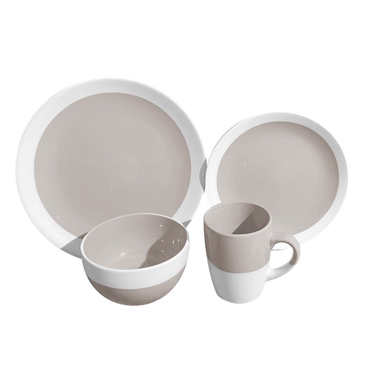 Durane Dinner Set 16pc Plates Bowls Mugs Beige 10215