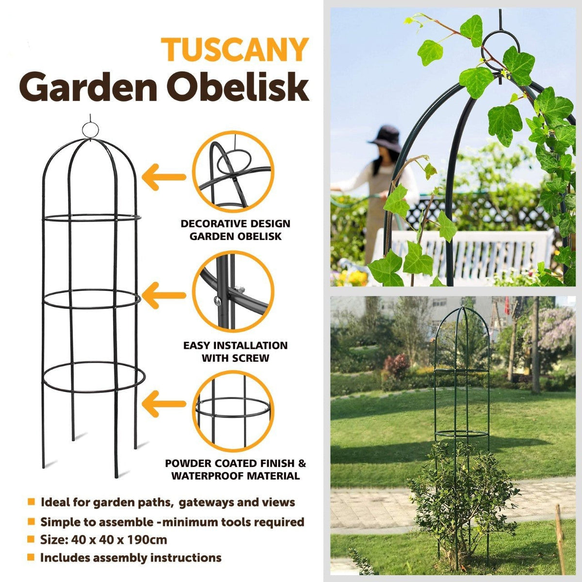 Tuscany Garden Obelisk All Fi x ings Included Garden Essential