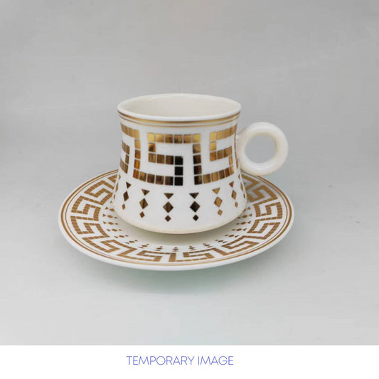 Durane Antico Tea Set 12pc White-Gold 80ml 10522