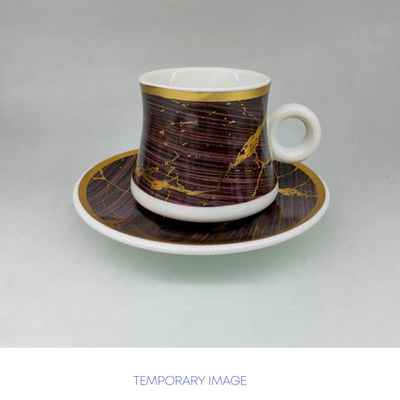Durane Tea Set Meander Black Gold 12pc 10192