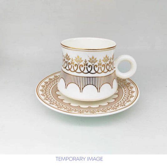 Durane Palmette Tea Set 12pc White-Gold 200ml 10526