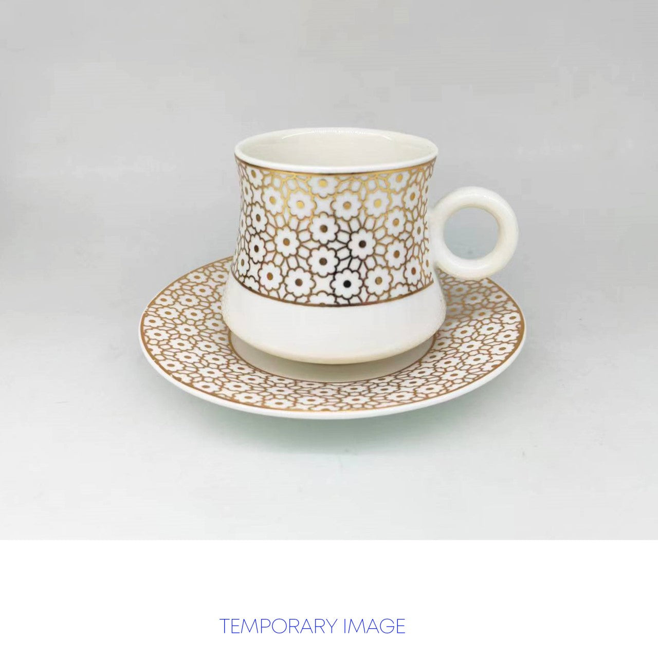 Durane Florette Tea Set 12pc White-Gold 200ml 10527