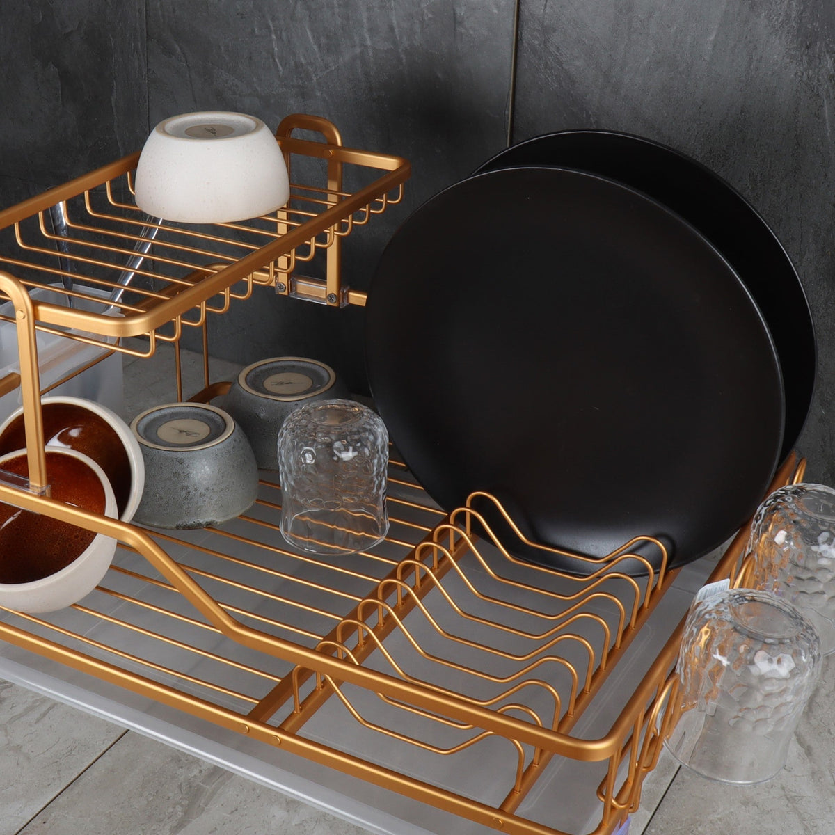 Durane Aluminium Dish Drainer Rack 47.5 X 35 X 28 Cm Copper Yellow
