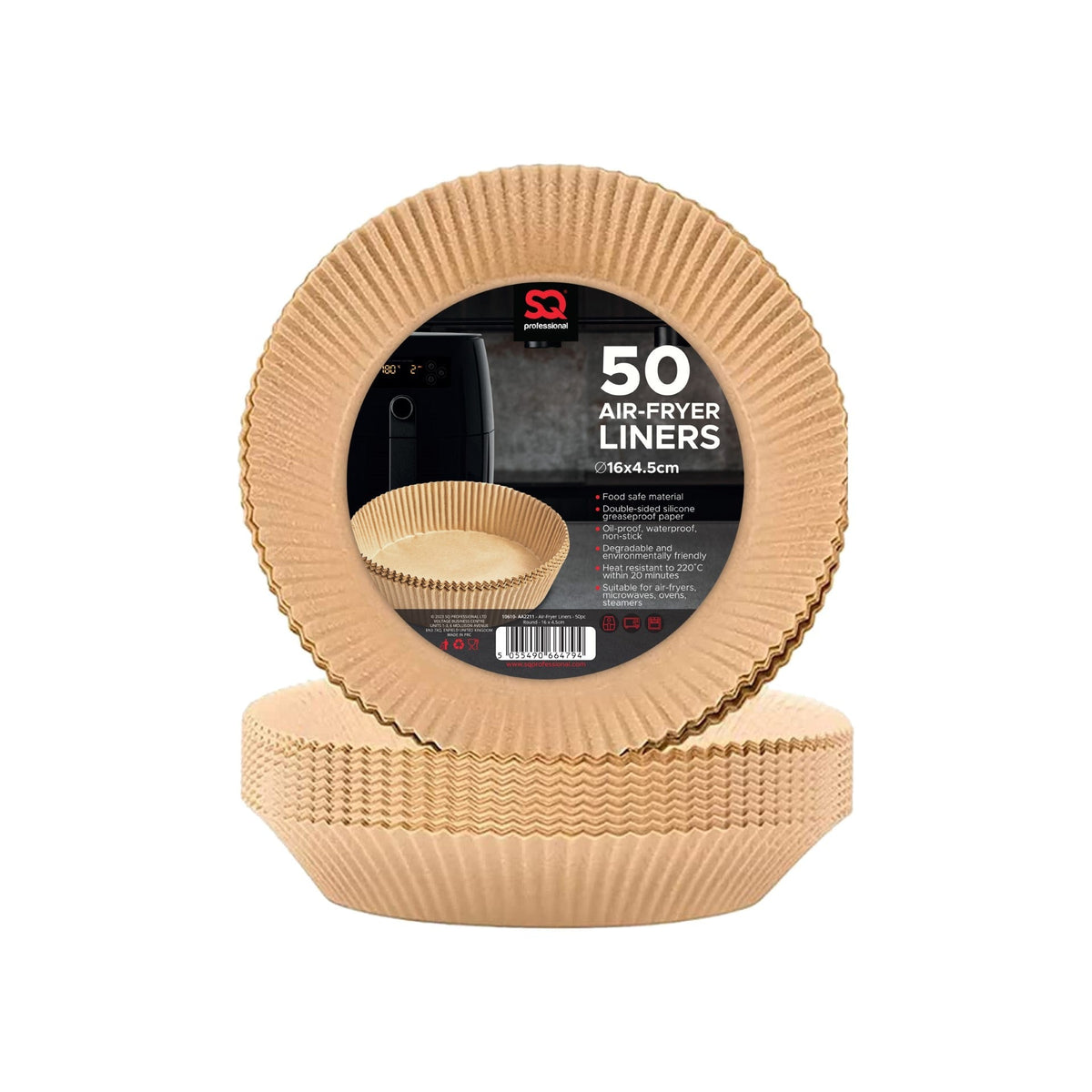 Sq Professional Kitchen Baking Brown Paper Air Fryer Liners Round 50 Piece