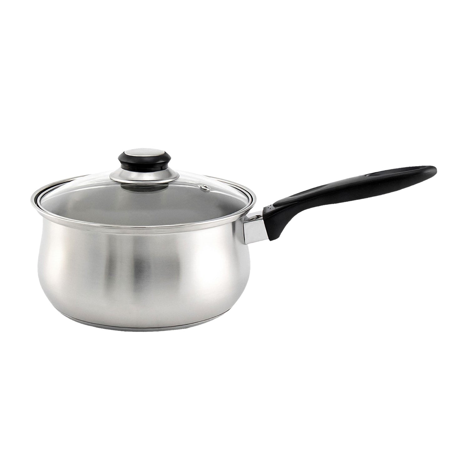 SQ Professional Lustro Stainless Steel Saucepan Set of 3 Black 10658
