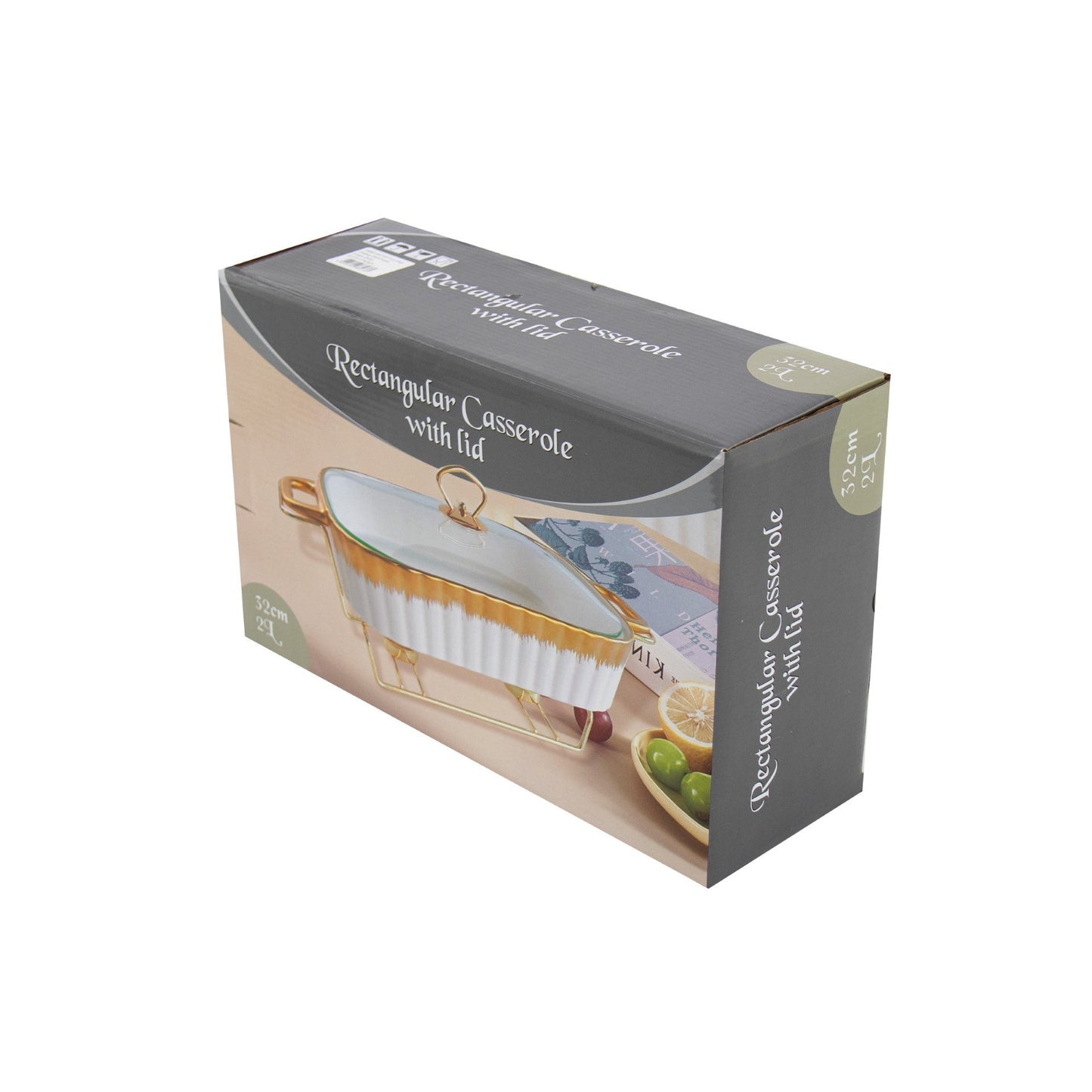 SQ Professional Durane Porcelain Banquet Chafing Dish 2L Cream-Gold 10664