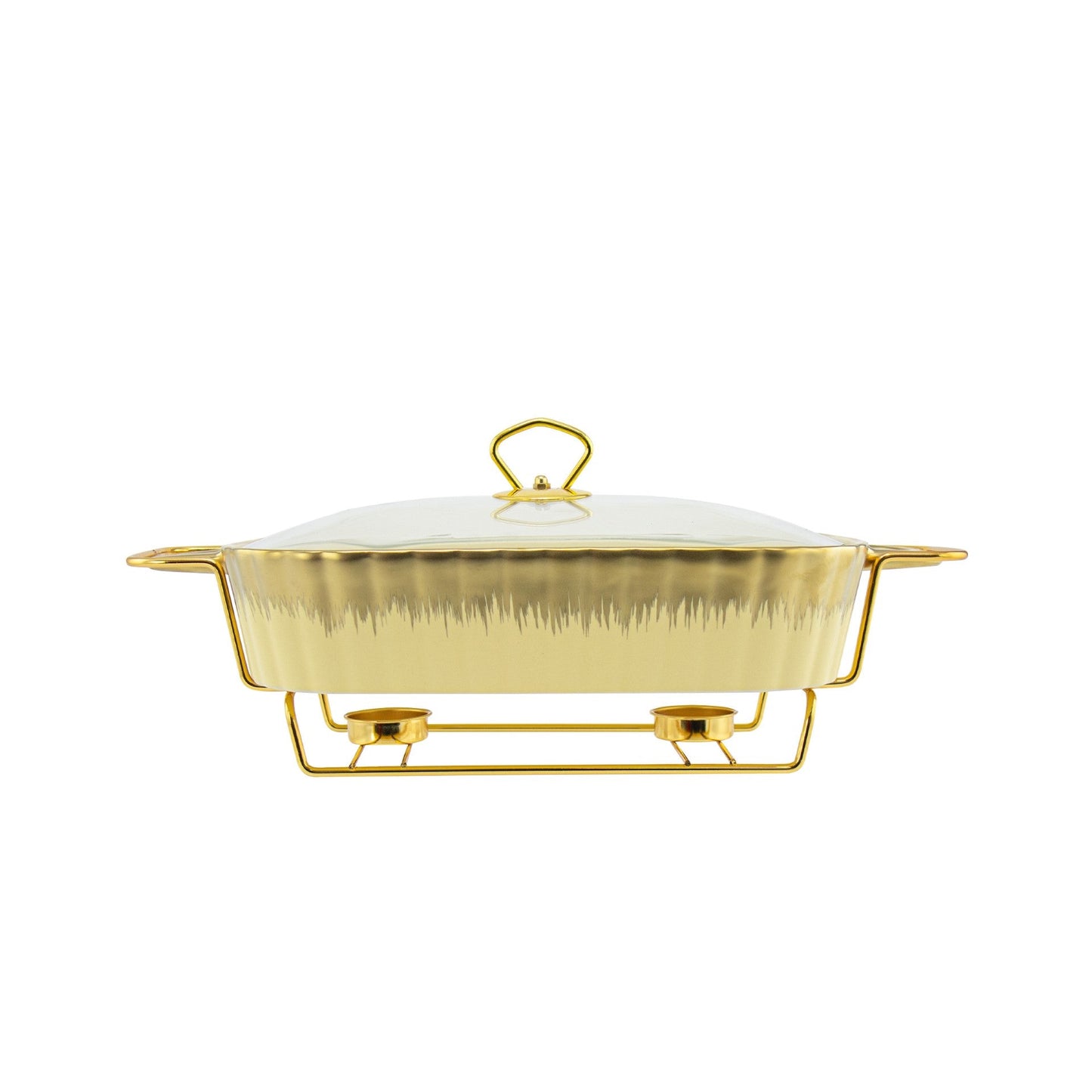 SQ Professional Durane Porcelain Banquet Chafing Dish 2L Cream-Gold 10664