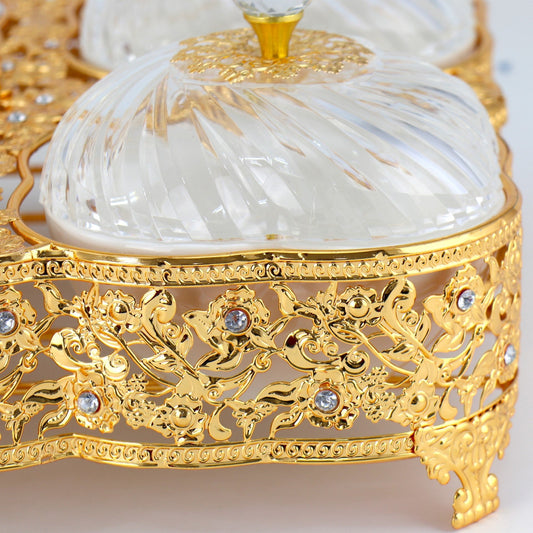 Durane Metal / Plastic Ornate Party Serving Tray Gold E0757-C Square 41.5 x 40 x 34 cm 10675