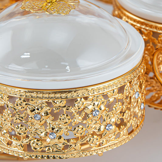 Durane Metal / Plastic Ornate Party Serving Tray Gold S-77 Round 42 x 42 x 44.5 cm 10678