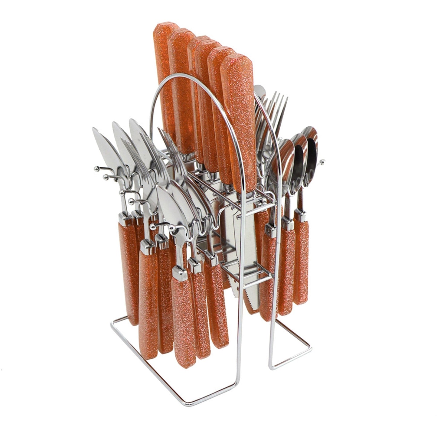 SQ Durane Metal Cutlery Set of 24 Brown Glitter 10730 A