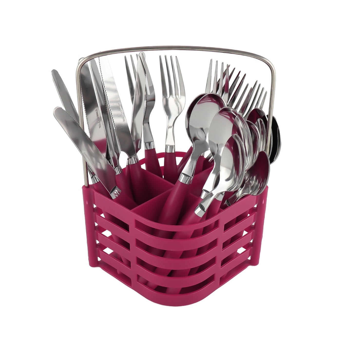 SQ Durane Metal Cutlery Set of 24 Purple 10738 A