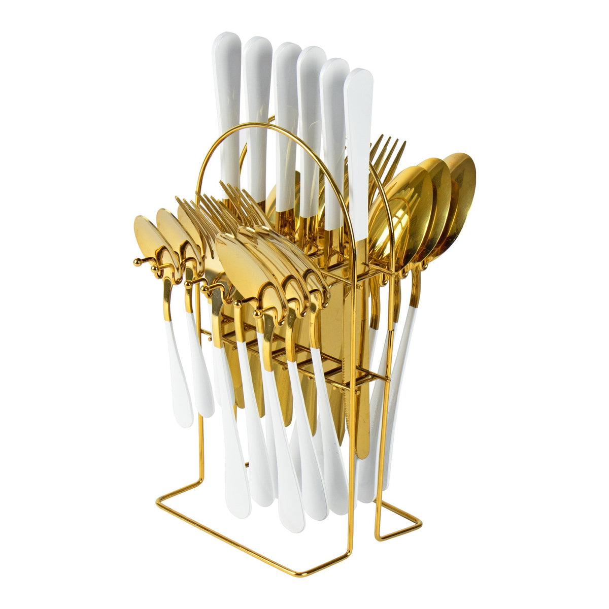 Sq Durane Stainless Steel Cutlery Set Of 25 Gold White