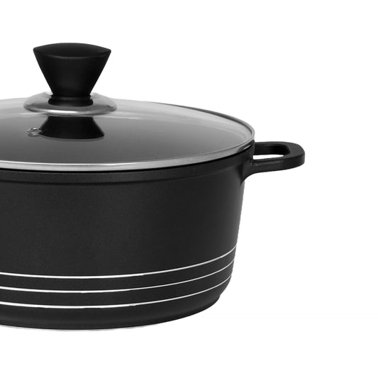 Laria Non Stick Die Cast Stockpot Pan Set 4pcs Black 10743