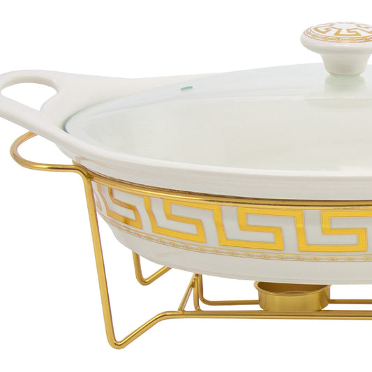 SQ Professional Durane Porcelain Banquet Chafing Dish 1.5L Meander 10749