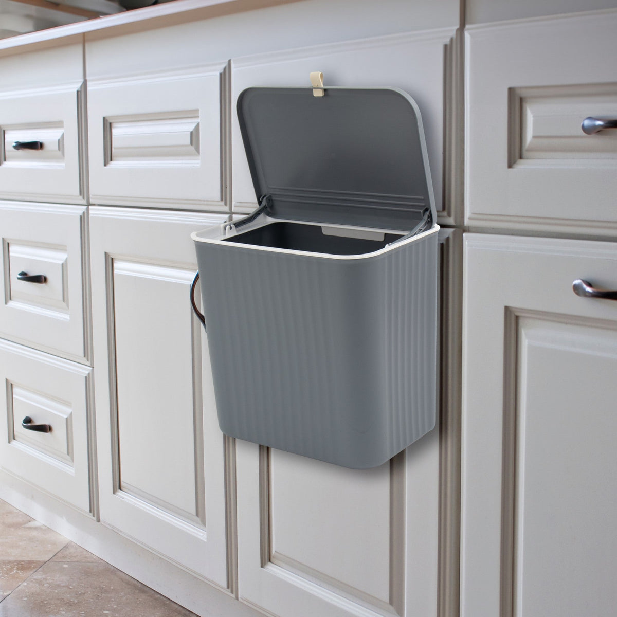 Tuffe x Plastic Kitchen Hanging Bin With Reversible Cover 5L Assorted Colours