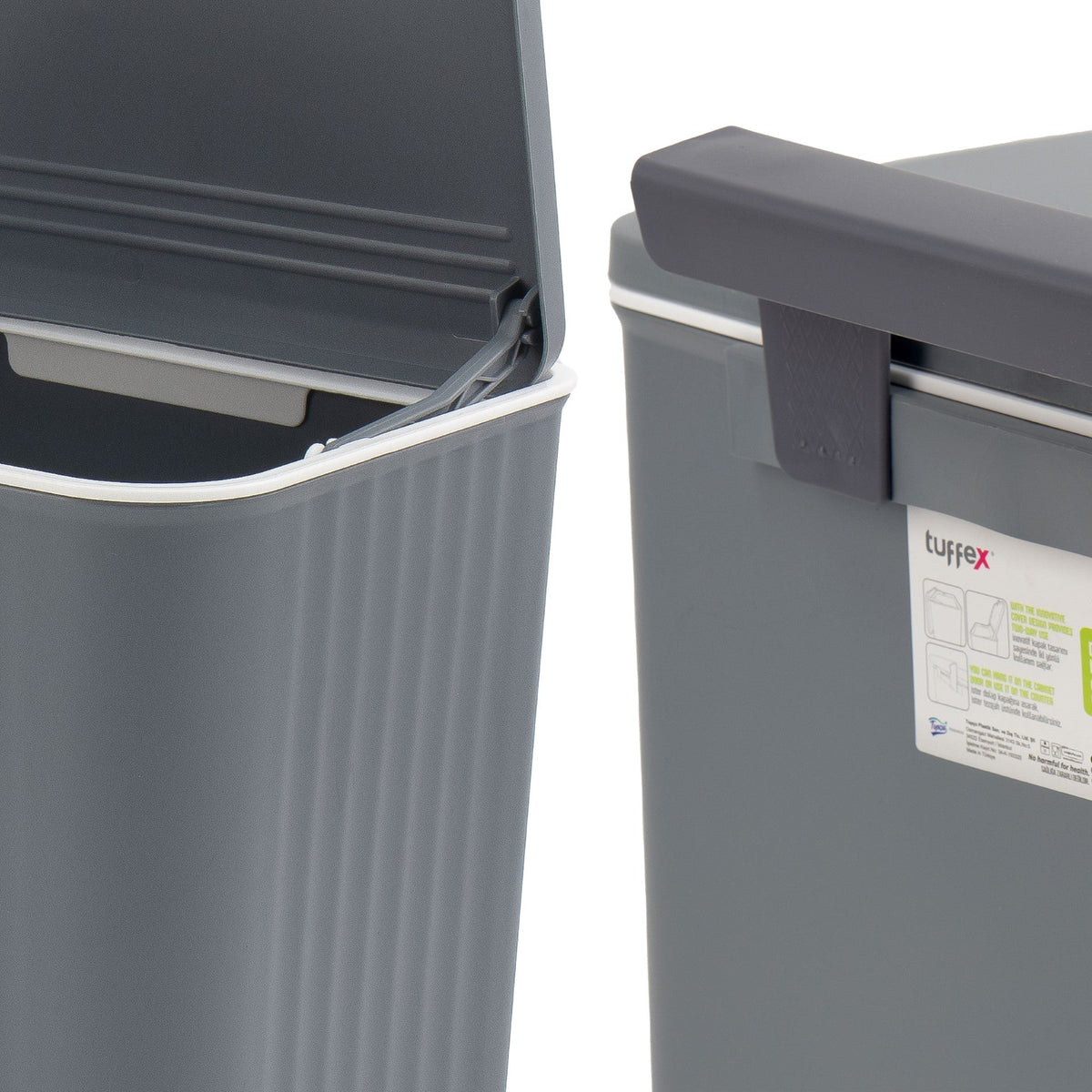 Tuffe x Plastic Kitchen Hanging Bin With Reversible Cover 5L Assorted Colours
