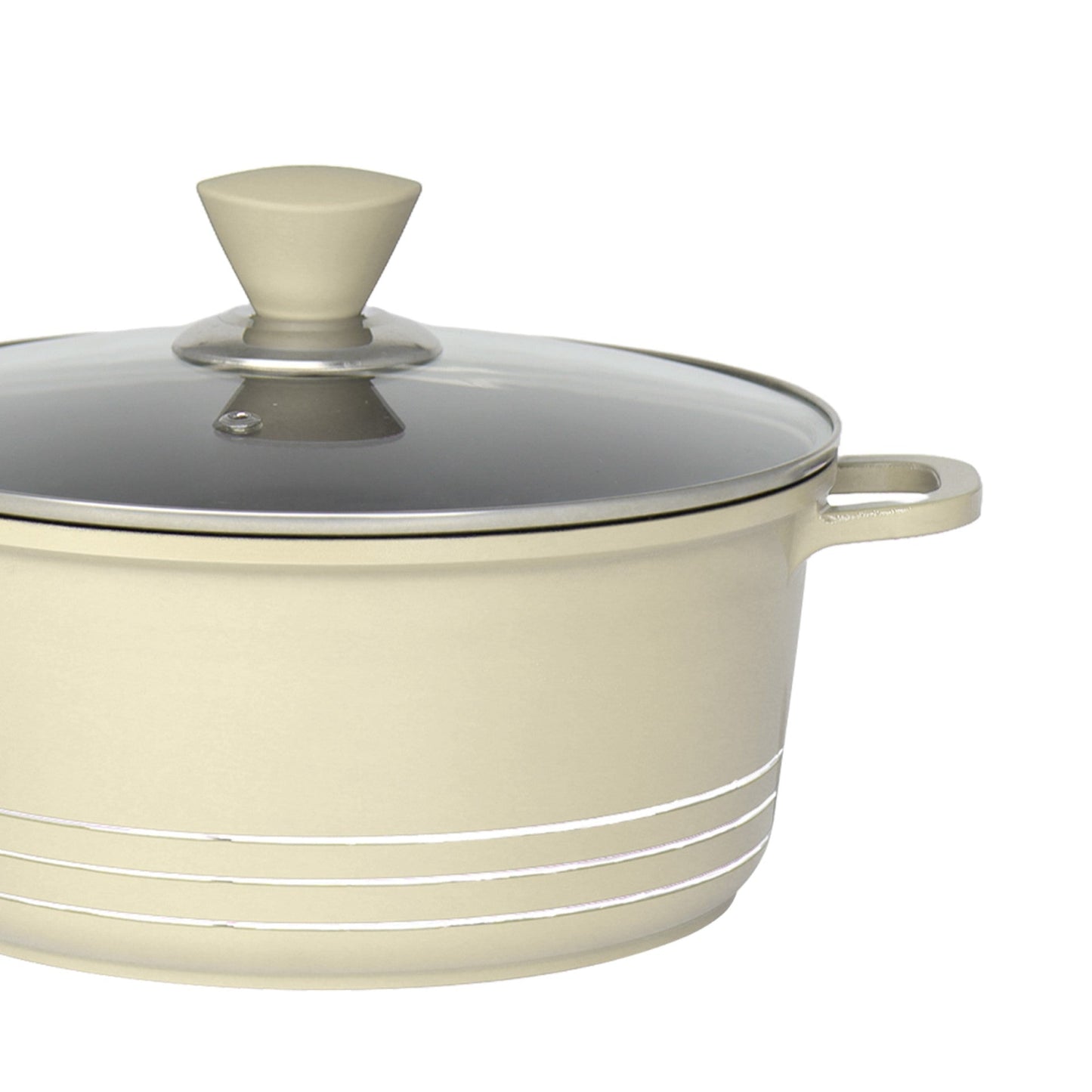 Laria Non Stick Die Cast Stockpot Pan Set 4pcs Cream 10881