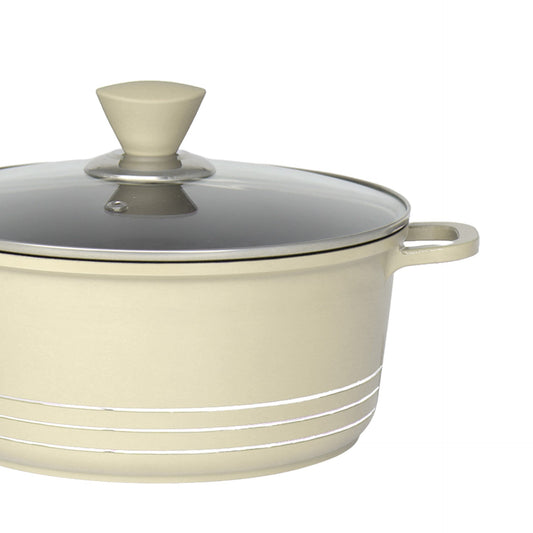 Laria Non Stick Die Cast Stockpot Pan Set 4pcs Cream 10881