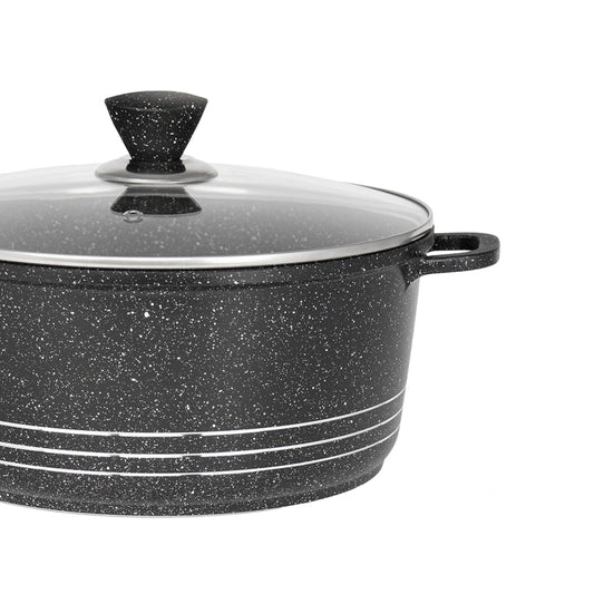 Laria Marbell Die Cast Stockpot Pan Set 4pcs Black 10884