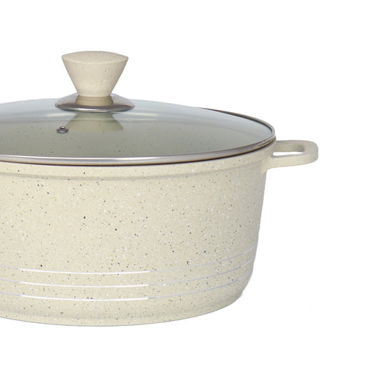 Laria Marbell Die Cast Stockpot Pan Set 4pcs Cream 10885