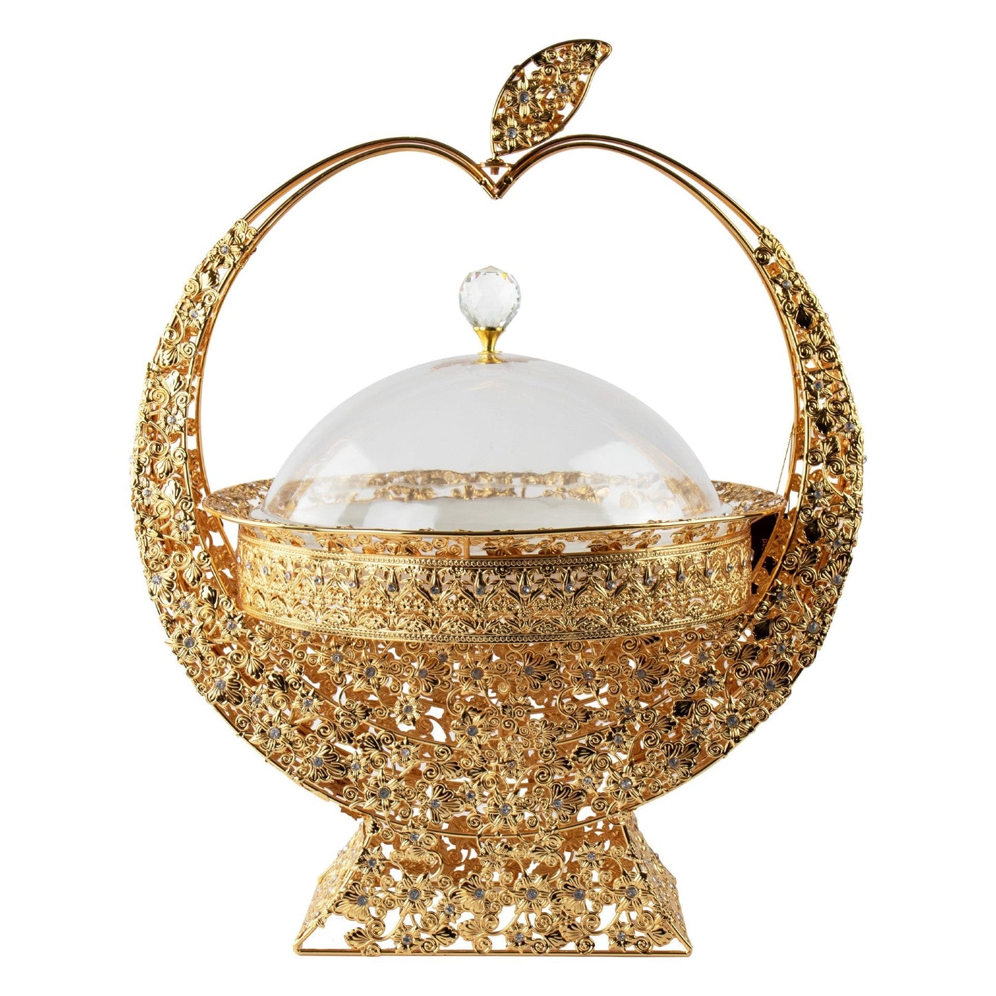Durane Metal / Plastic Ornate Party Serving Tray Stand Gold A047G Apple Dome 11039