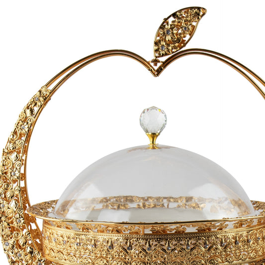 Durane Metal / Plastic Ornate Party Serving Tray Stand Gold A047G Apple Dome 11039