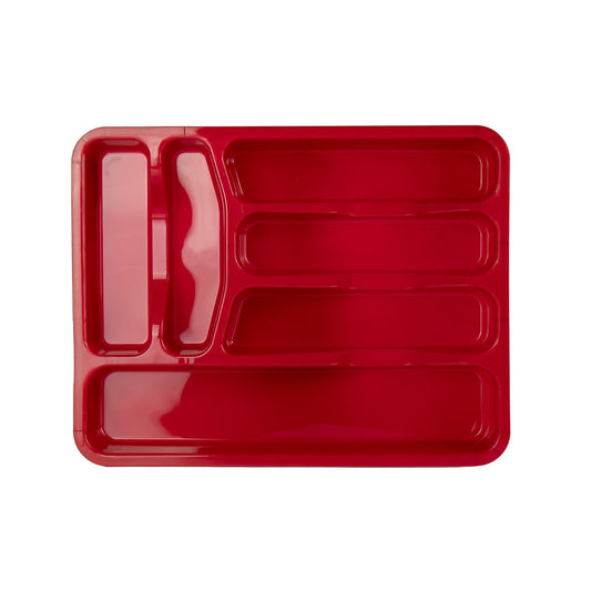 Asude Plastic Cutlery Drawer Organiser 6 Sections 29.5 x 37.5 x 5 cm Assorted Colours 11136